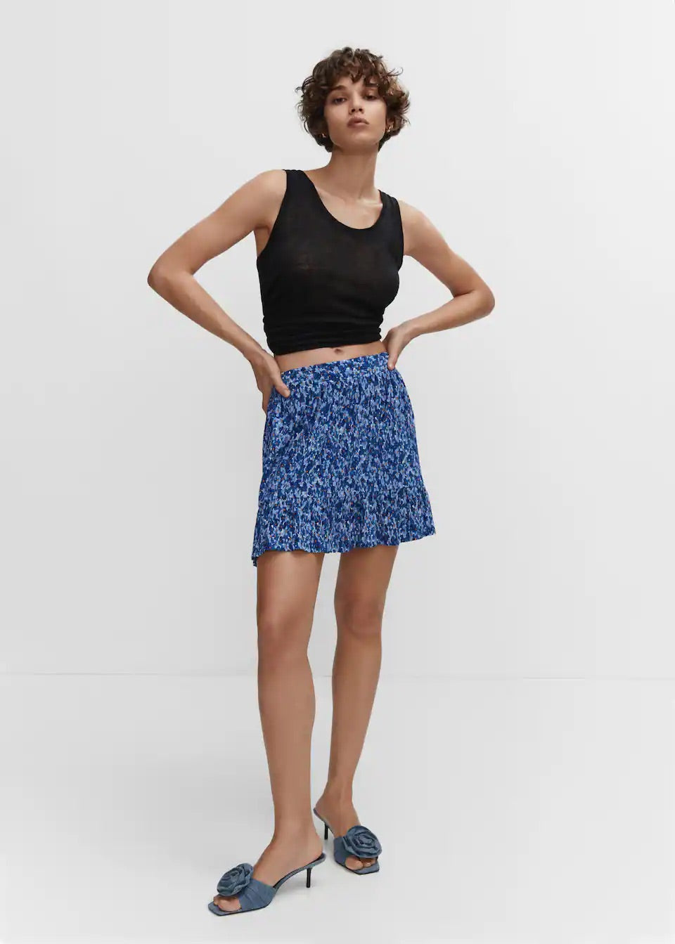 Textured printed skirt