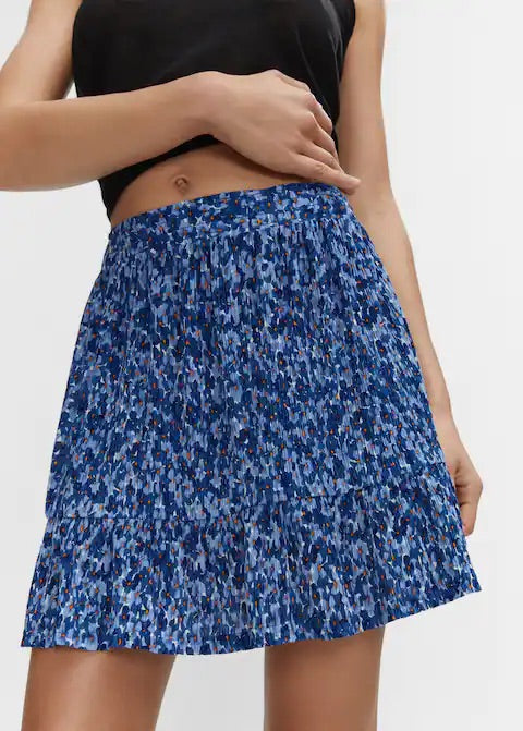 Textured printed skirt