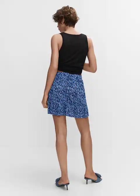 Textured printed skirt