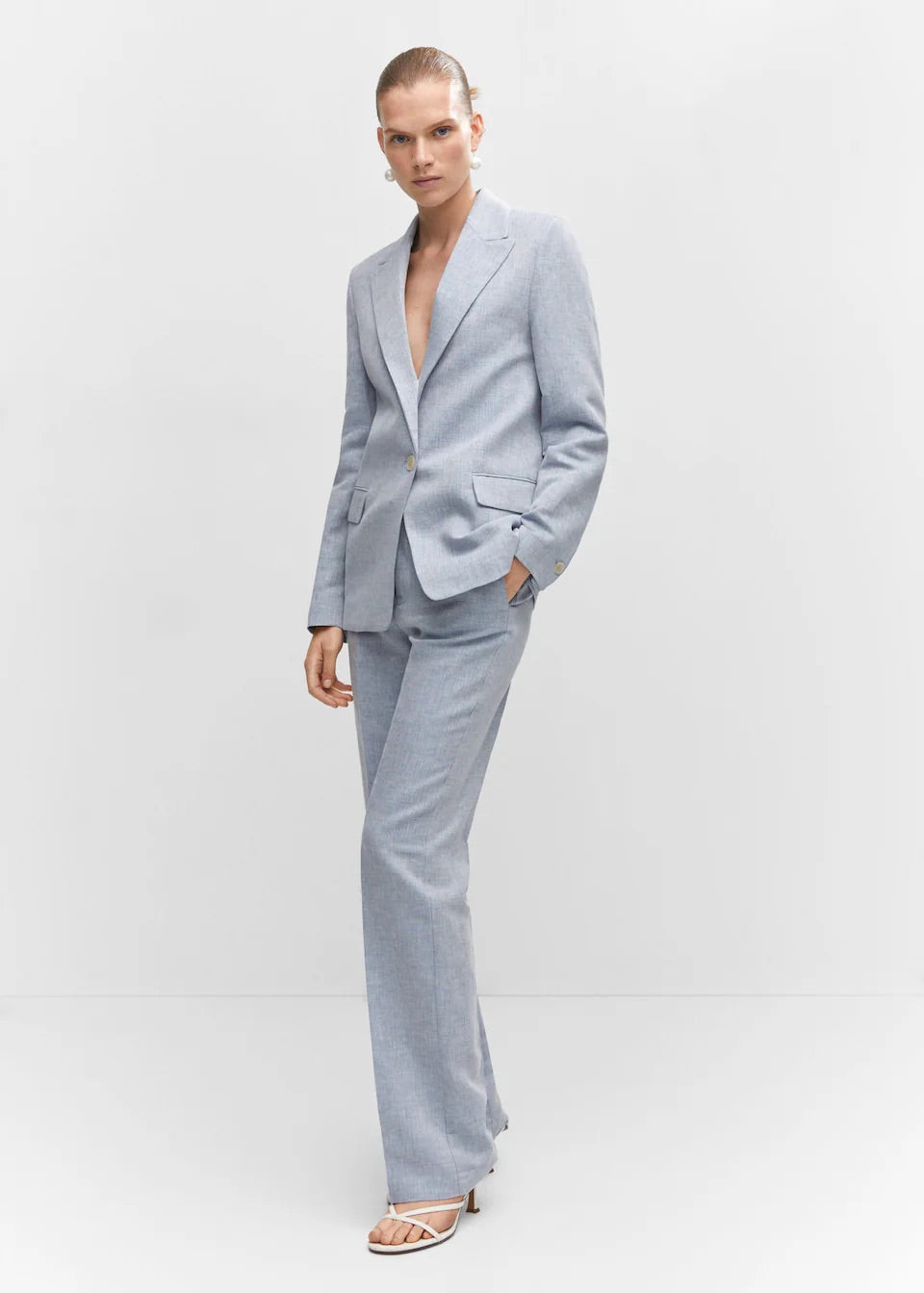 Textured linen trousers