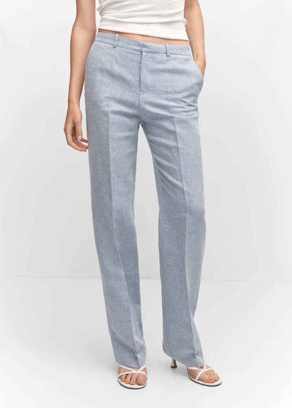 Textured linen trousers