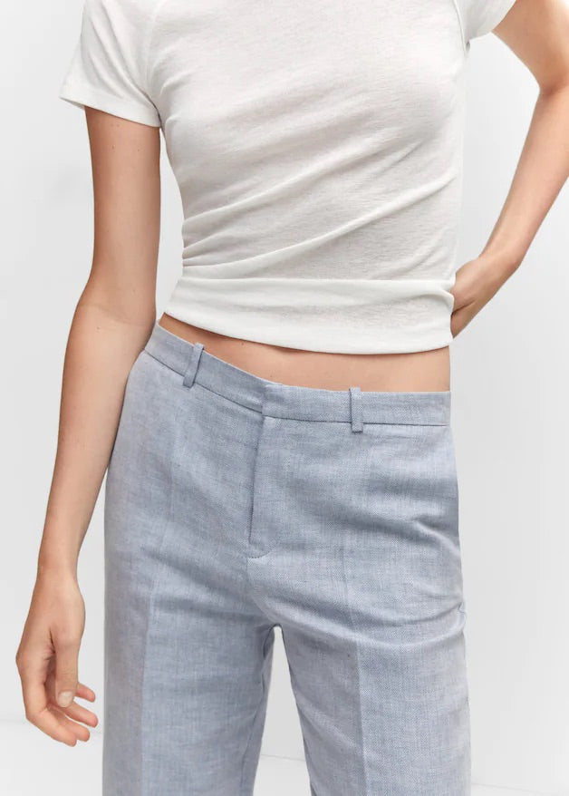 Textured linen trousers