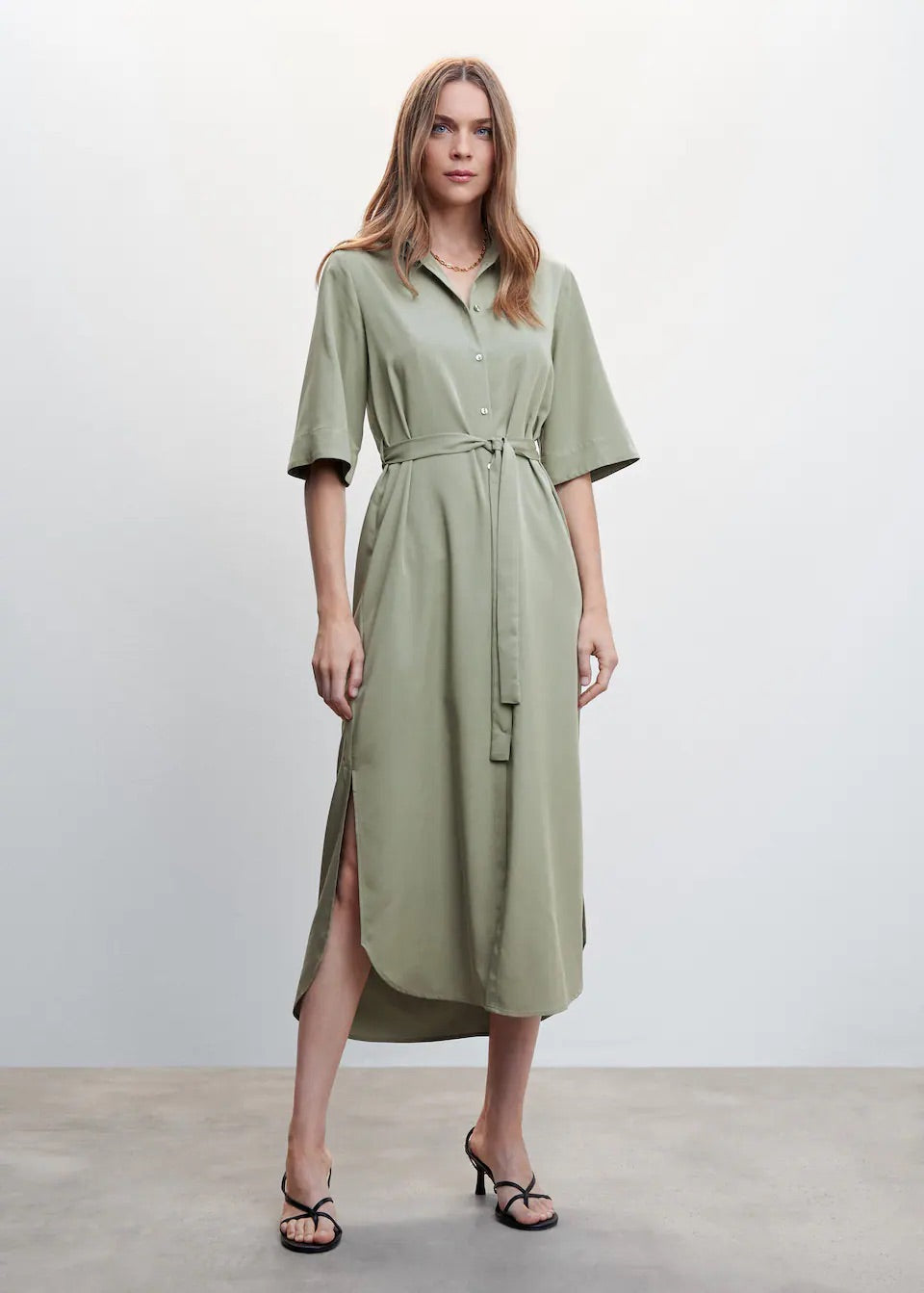 Bow shirt dress