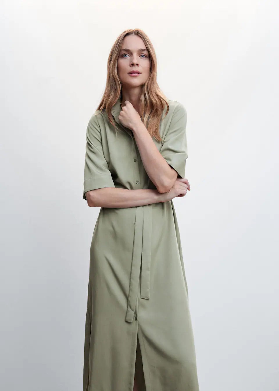 Bow shirt dress