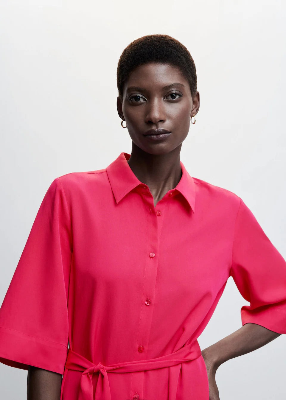 Bow shirt dress