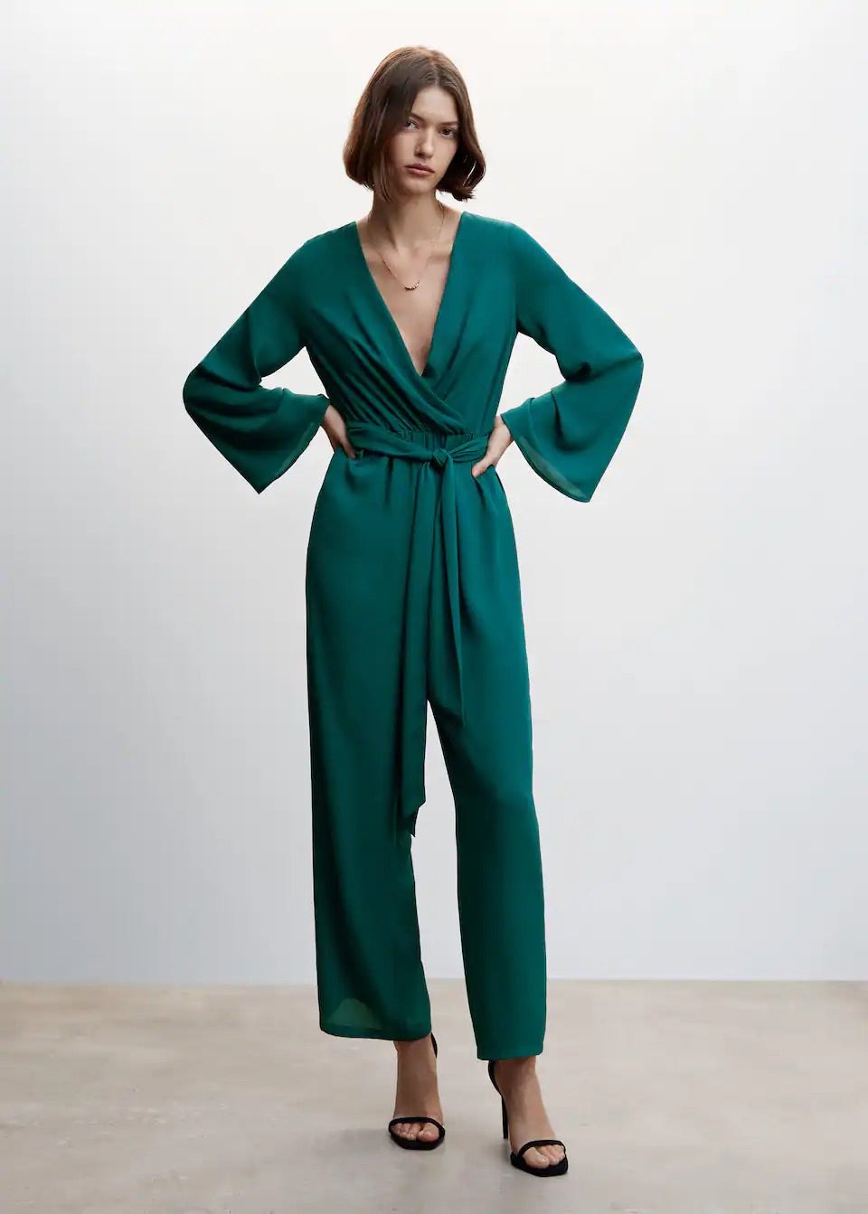 Bow wrap jumpsuit