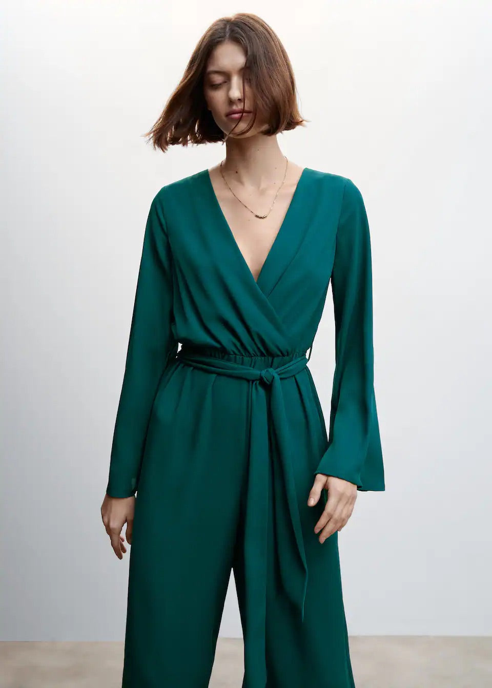 Bow wrap jumpsuit