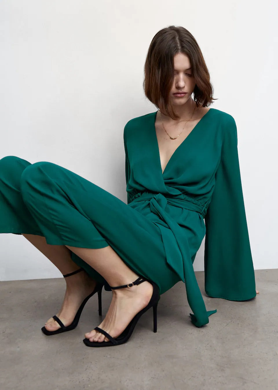 Bow wrap jumpsuit