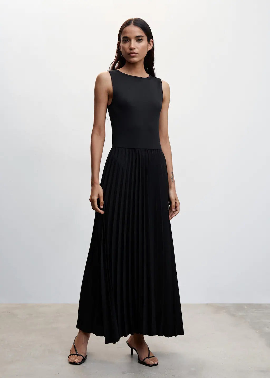 Pleated knitted dress