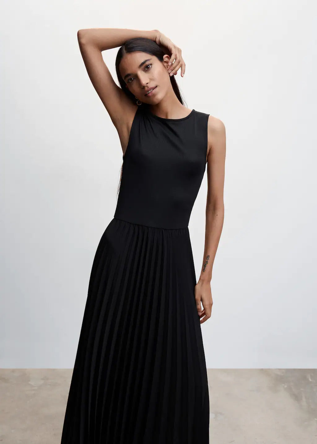 Pleated knitted dress