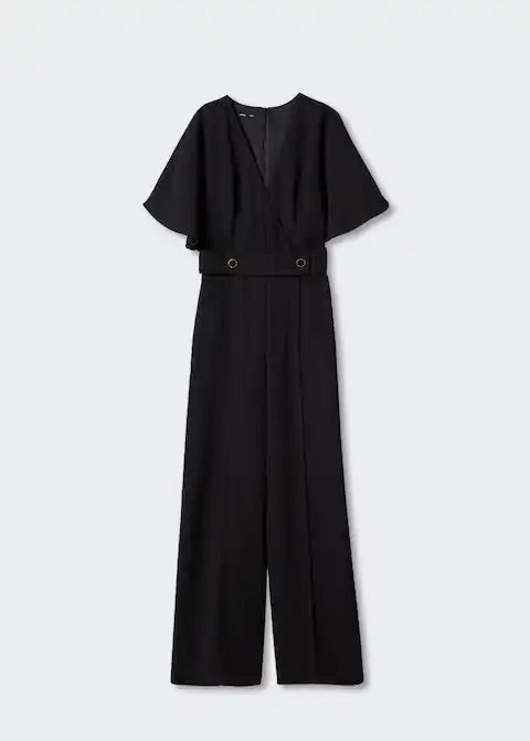 Buttoned long jumpsuit