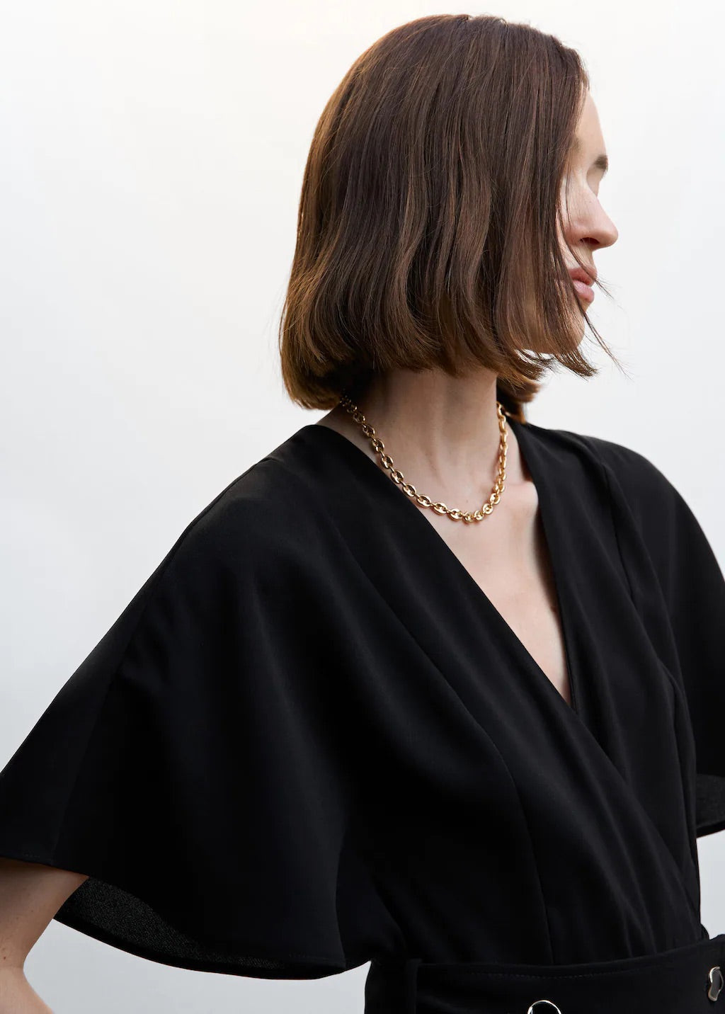 Buttoned long jumpsuit