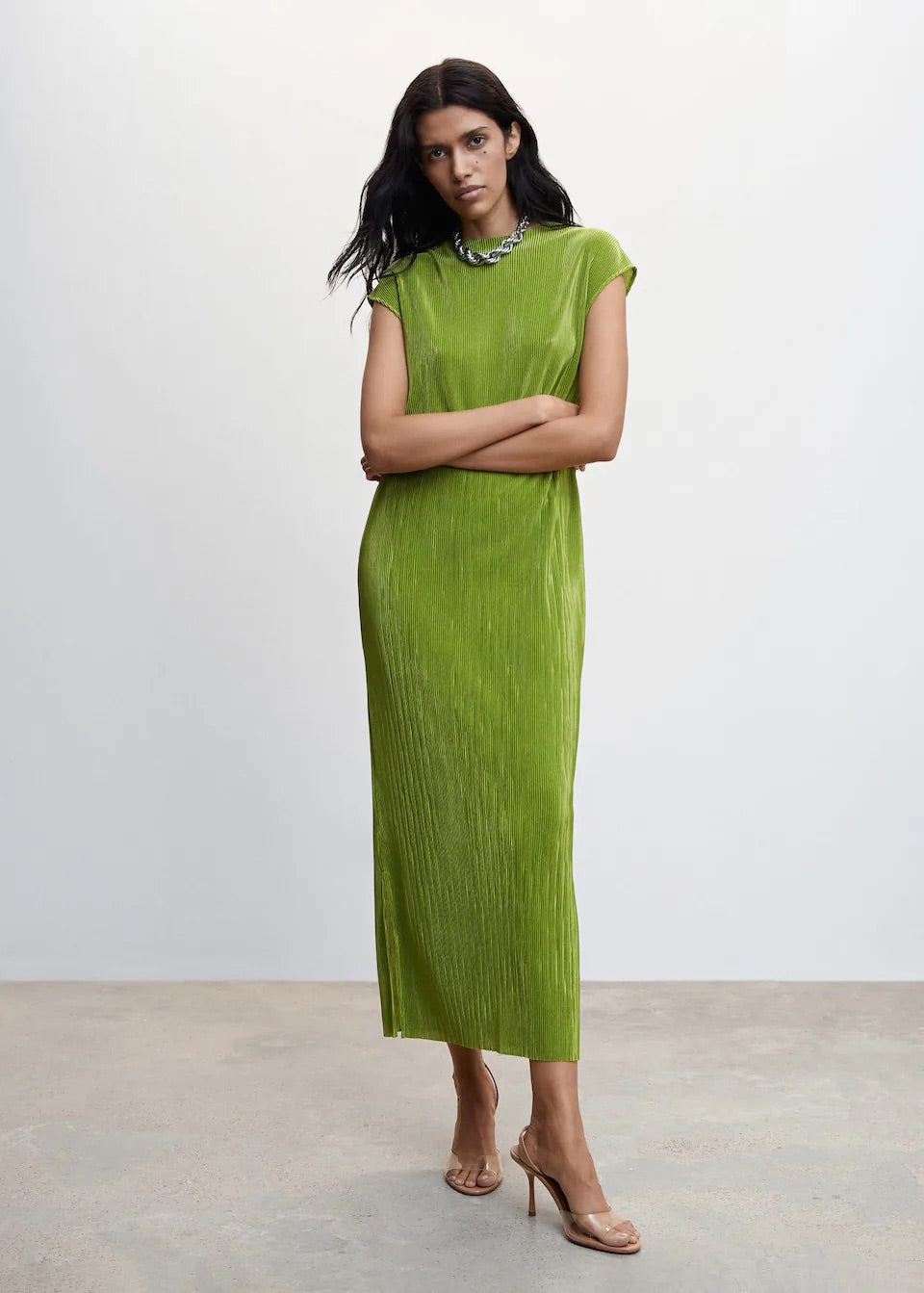 Pleated long dress