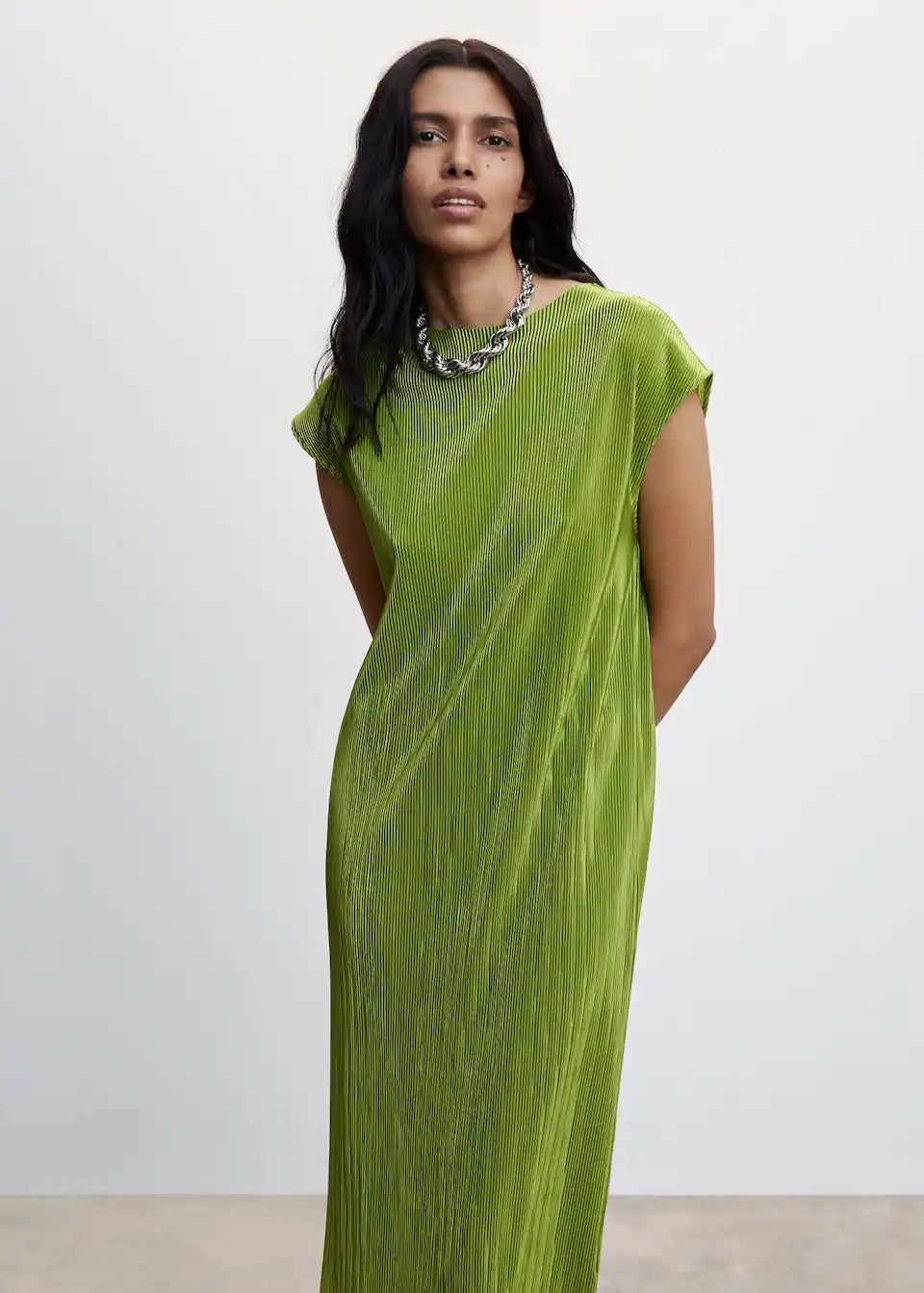 Pleated long dress