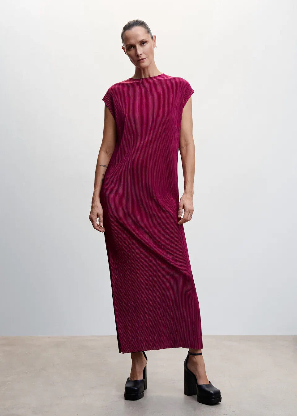 Pleated long dress