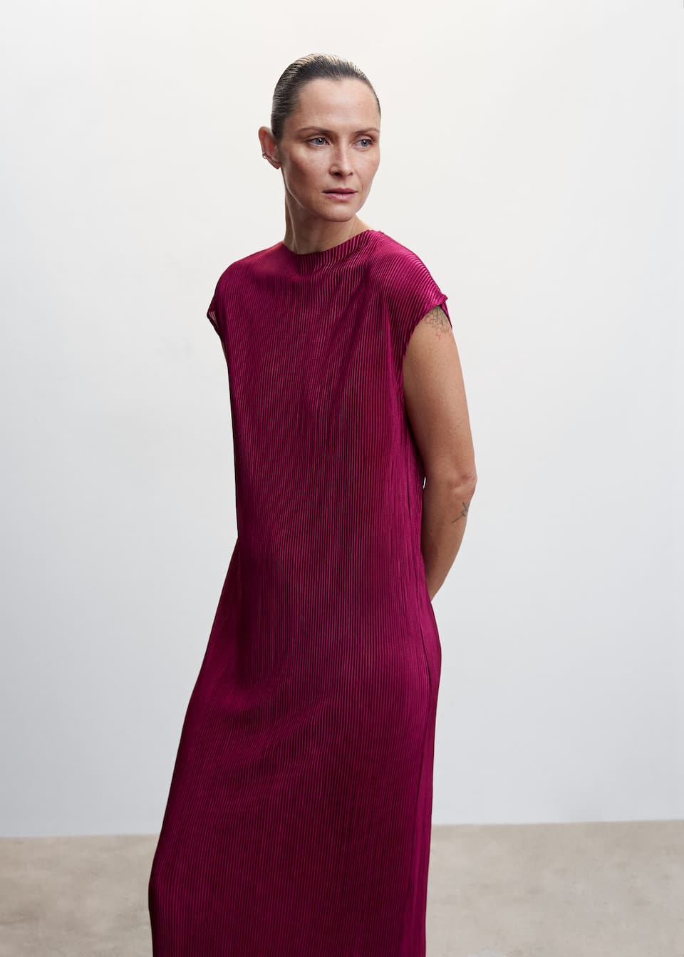 Pleated long dress