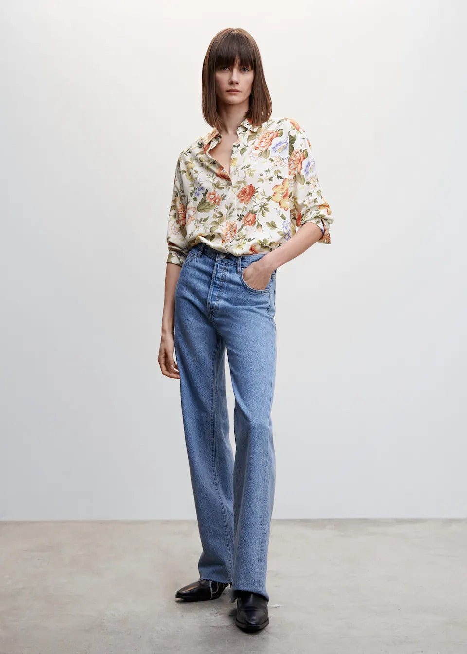 Printed flowy shirt