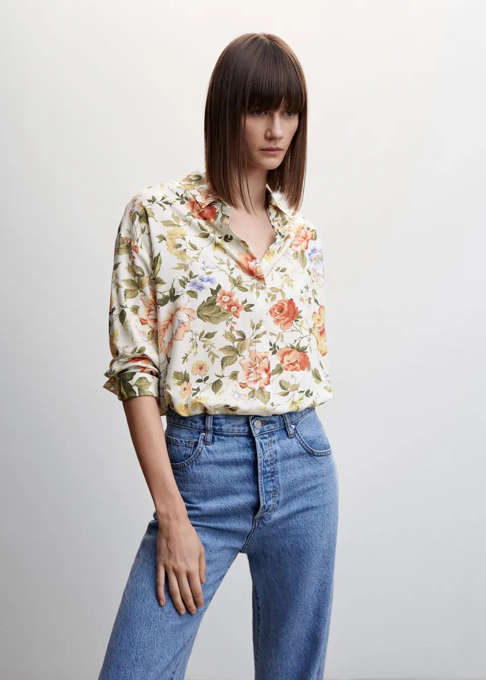 Printed flowy shirt