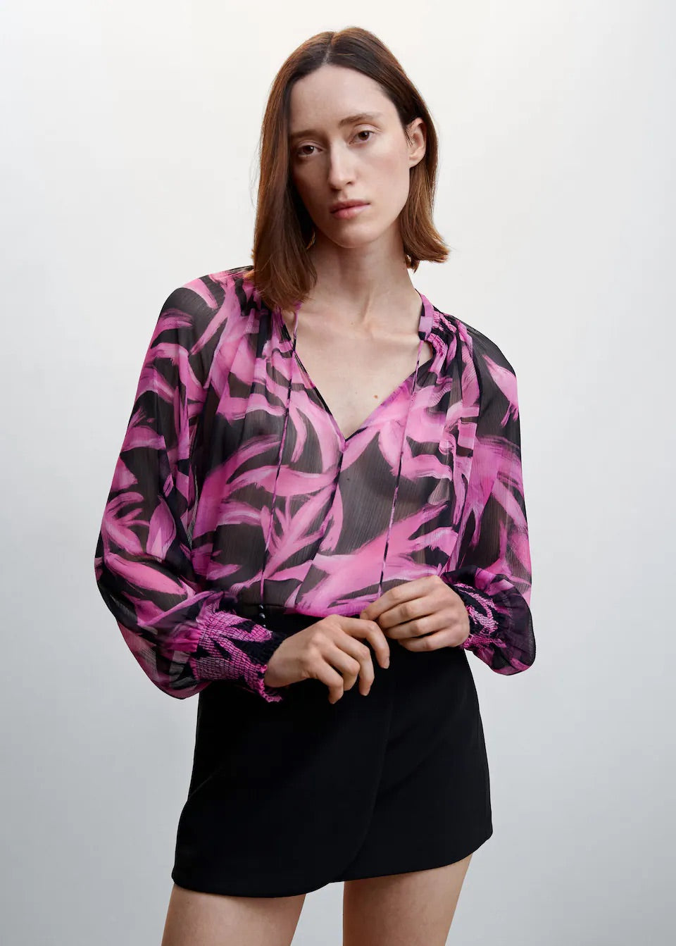 Printed chiffon blouse