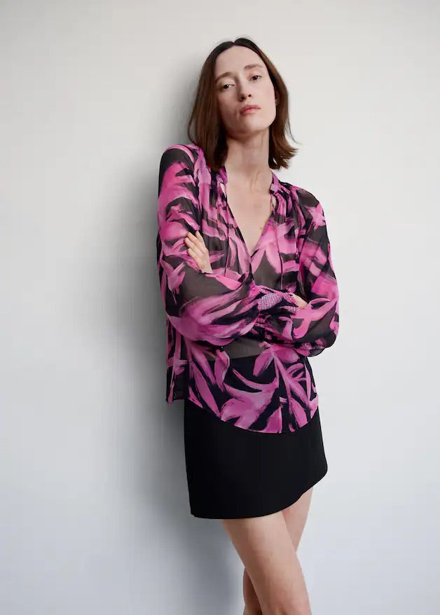 Printed chiffon blouse