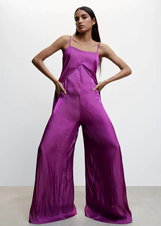 Satin-finish coverall opening