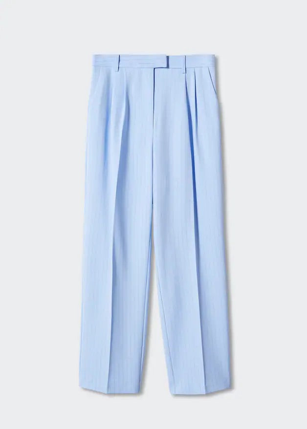 Chalk-stripe straight trousers