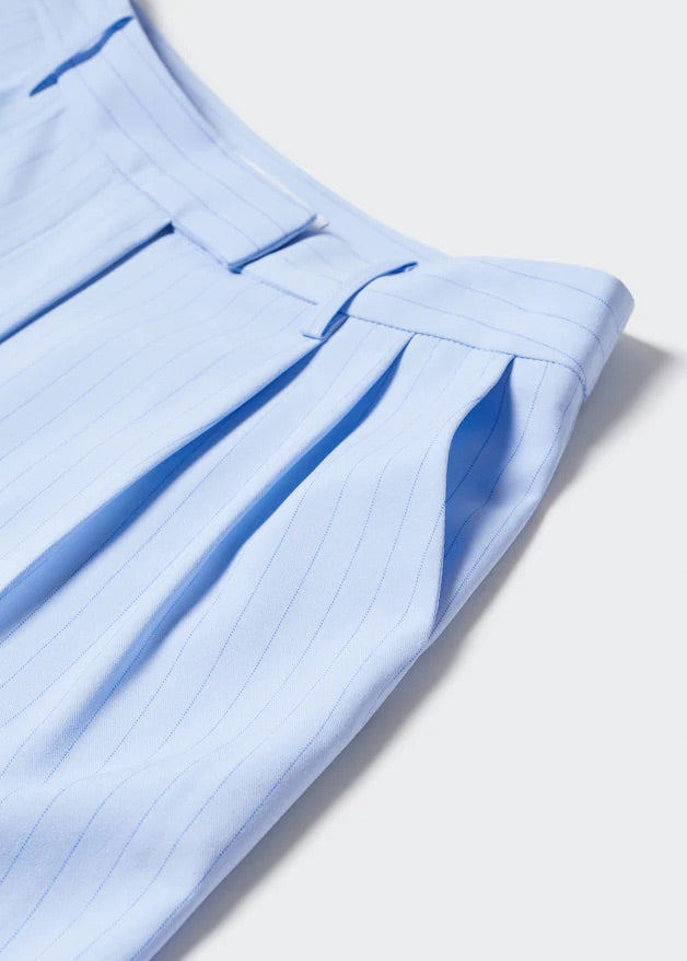 Chalk-stripe straight trousers
