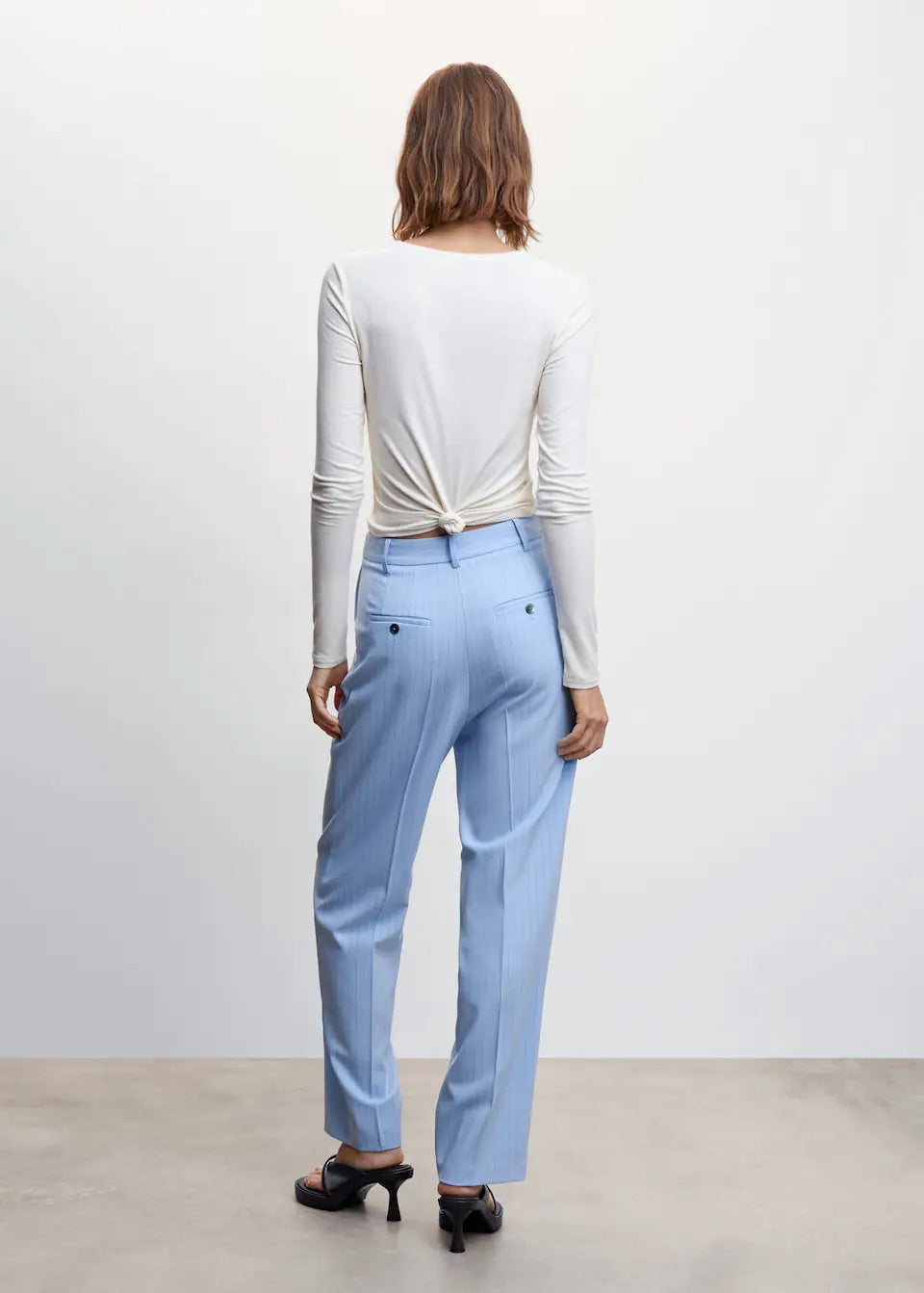 Chalk-stripe straight trousers