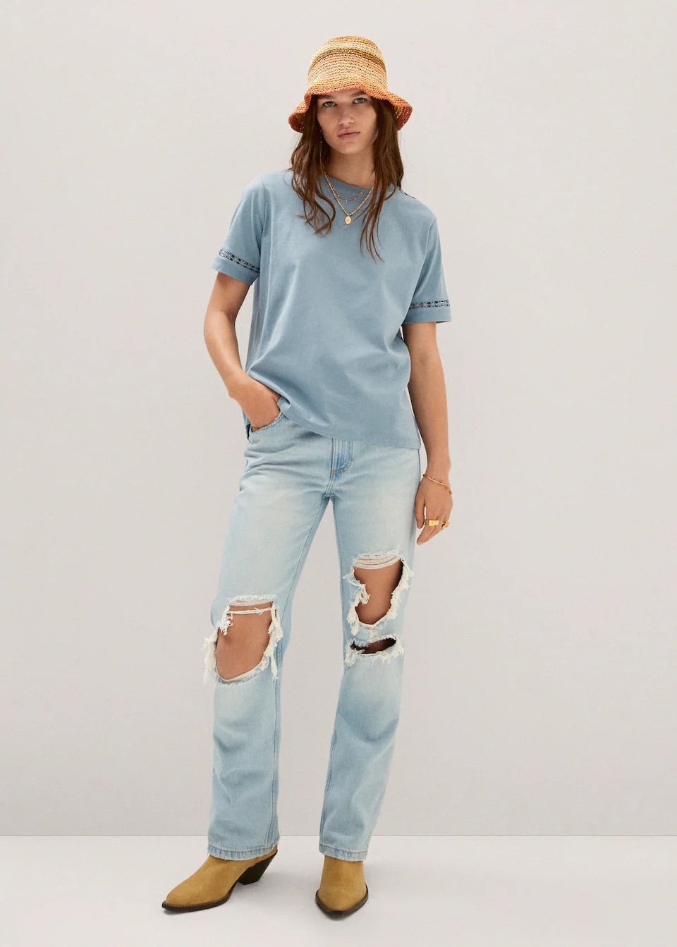 Embroidered detail T-shirt