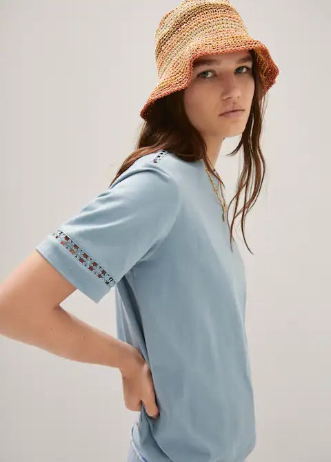 Embroidered detail T-shirt