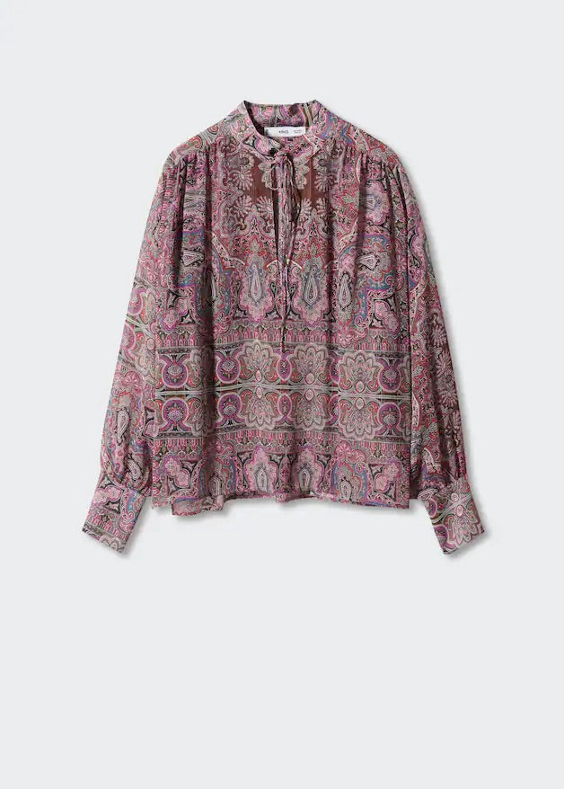 Bow printed blouse
