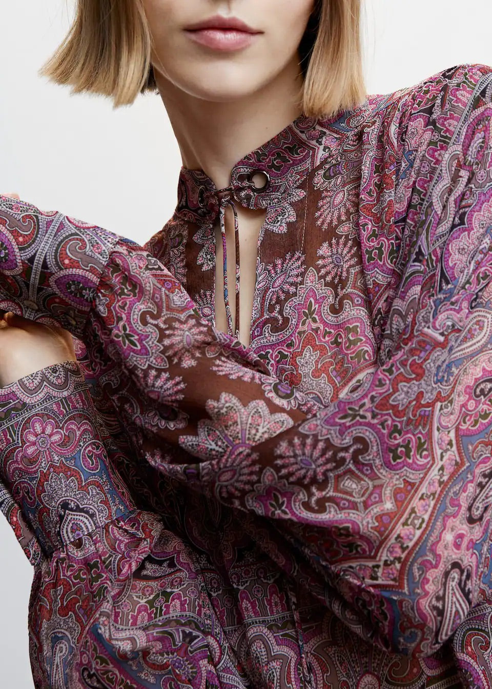 Bow printed blouse