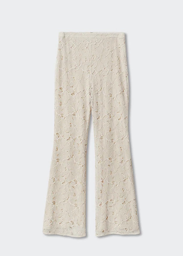 Lace flare trousers