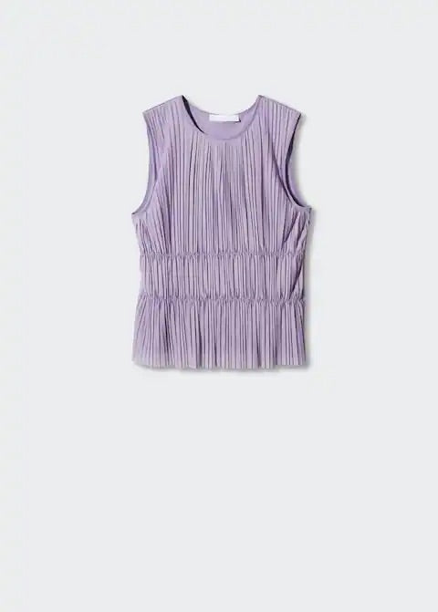 Sleeveless pleated top
