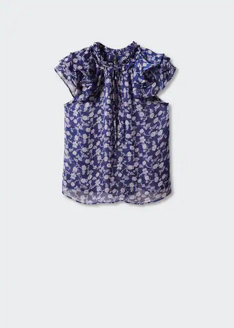 Floral ruffled blouse