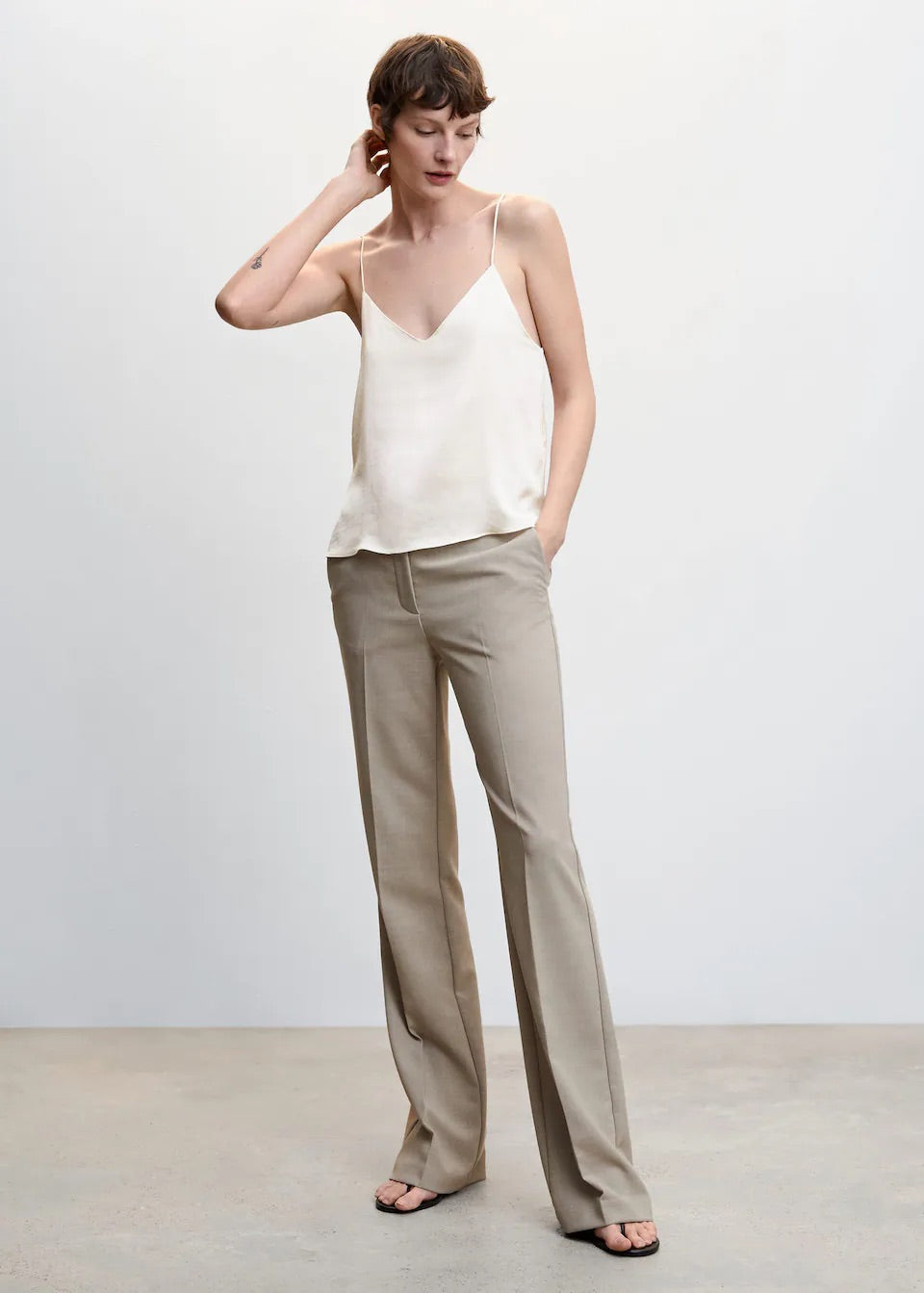 Satin top with straps