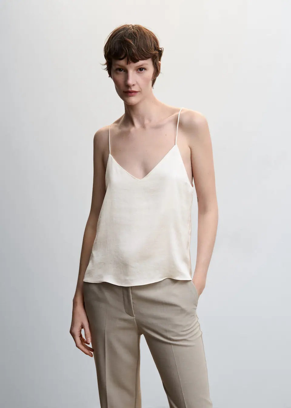 Satin top with straps