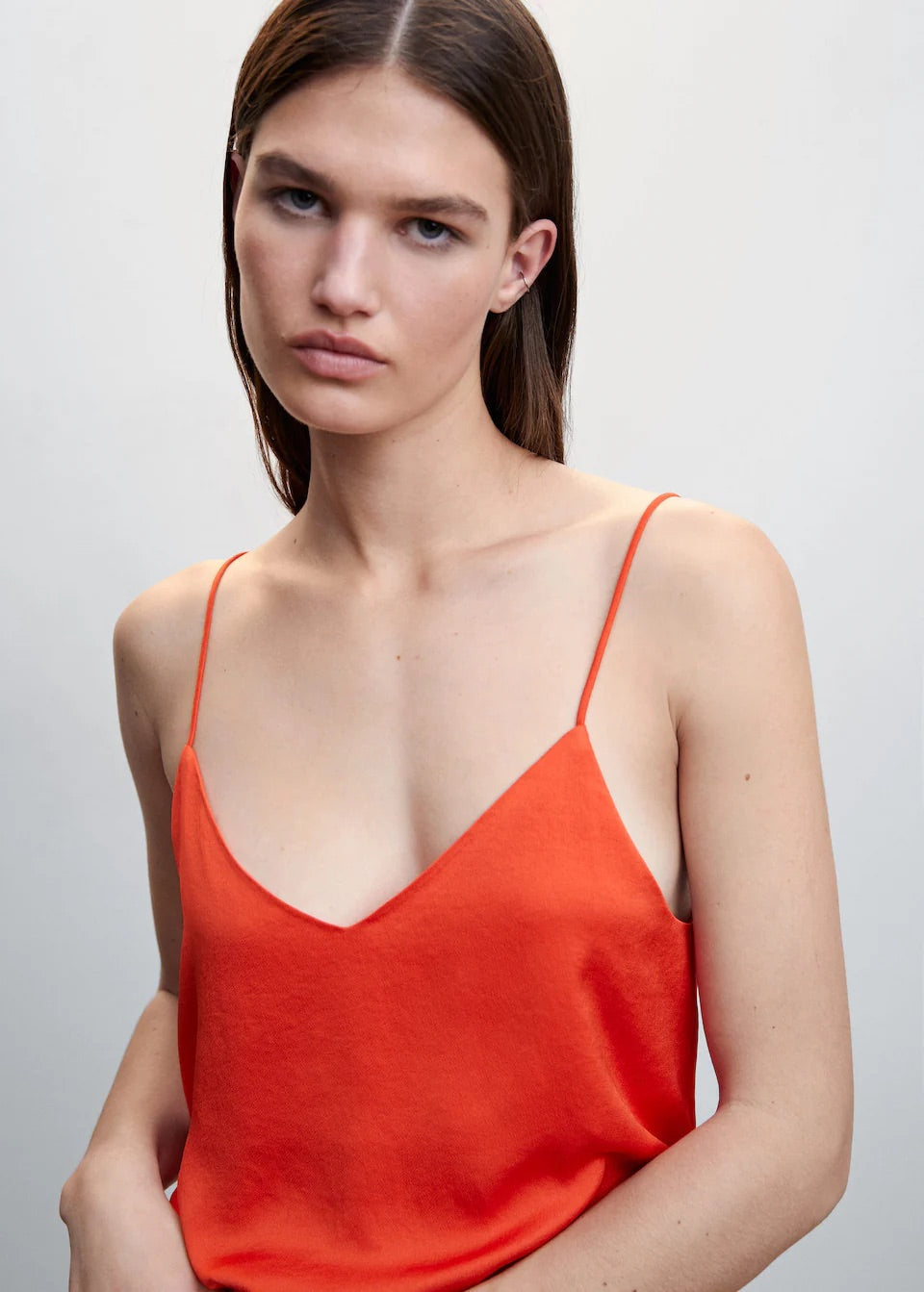 Satin top with straps