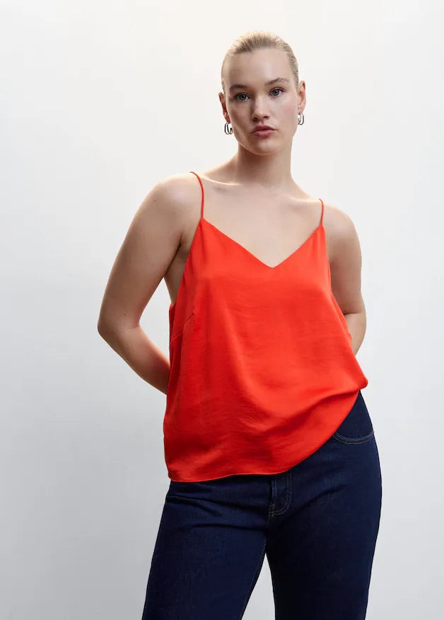 Satin top with straps