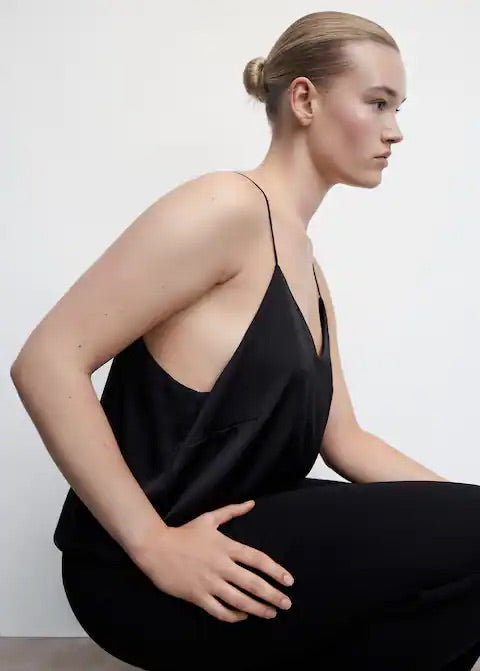 Satin top with straps