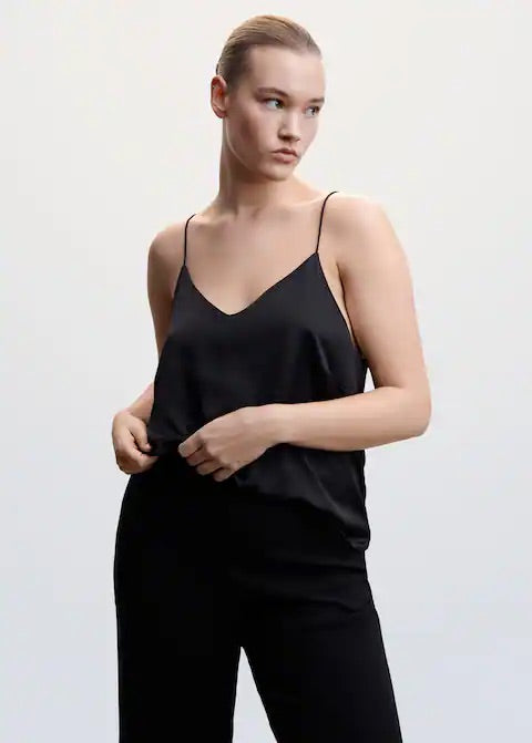 Satin top with straps