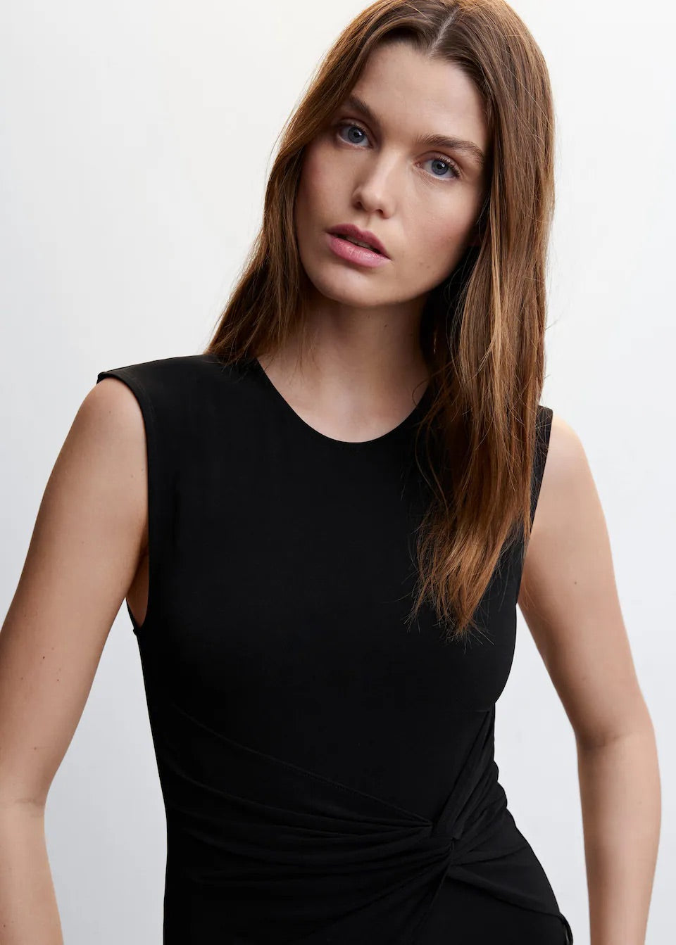 Draped bodysuit with straps