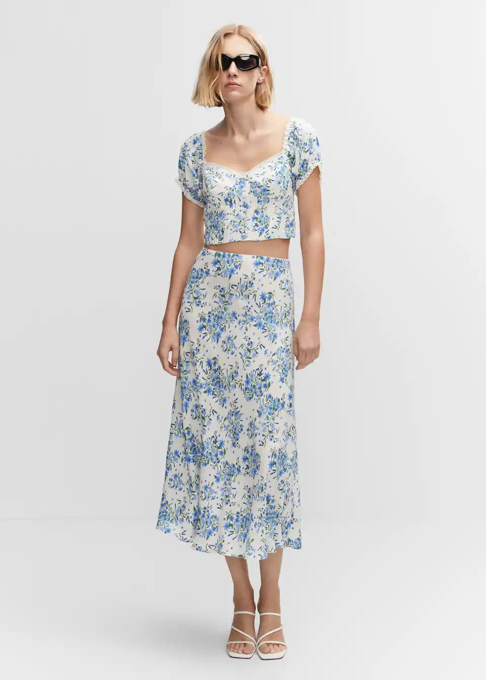Floral midi skirt