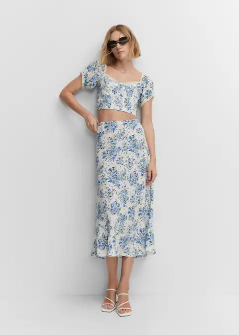 Floral midi skirt