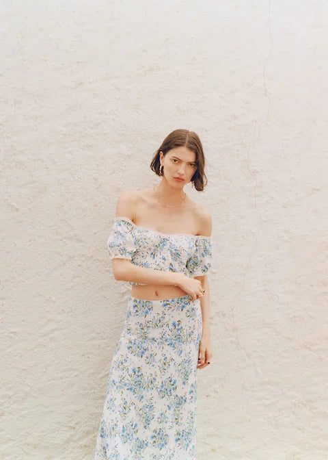 Floral midi skirt
