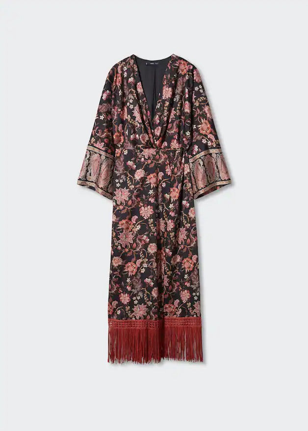 Fringed hem dress