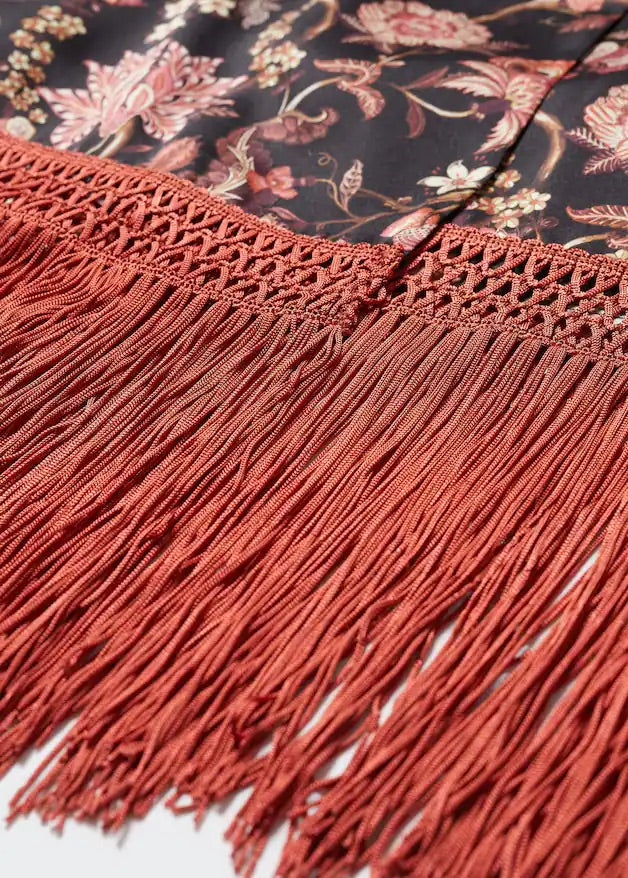 Fringed hem dress