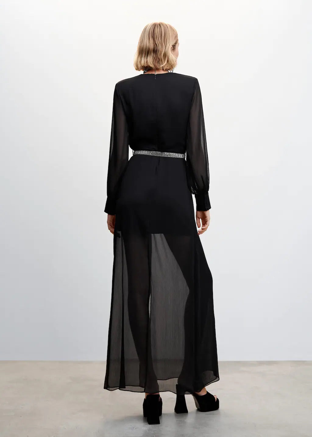 Chiffon dress with slits