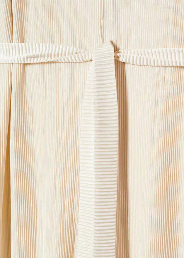 Satin pleated jumpsuit