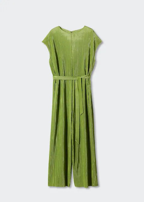 Satin pleated jumpsuit